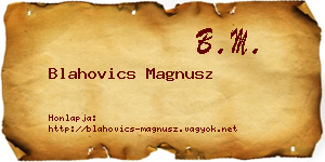 Blahovics Magnusz névjegykártya